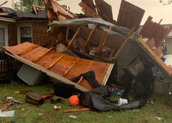 Damages to the Sniders’ home after an EF-1 tornado swept through Monday night. Fortunately no one was home when the storm hit. The Sniders had made the decision to sell their Caddo County home of more than 40 years shortly before the storm