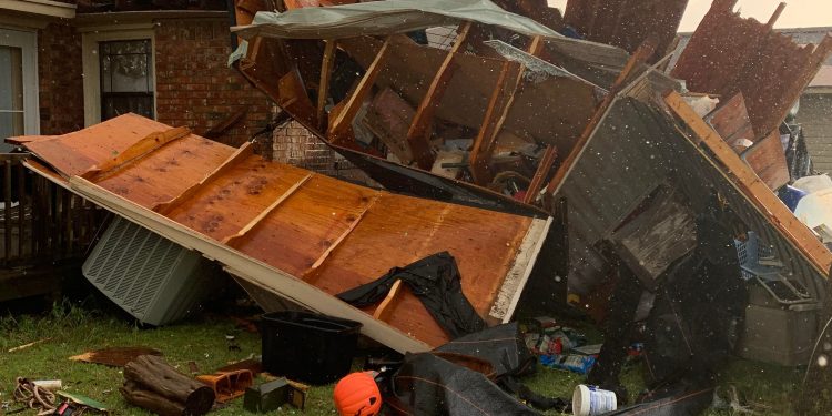 Damages to the Sniders’ home after an EF-1 tornado swept through Monday night. Fortunately no one was home when the storm hit. The Sniders had made the decision to sell their Caddo County home of more than 40 years shortly before the storm
