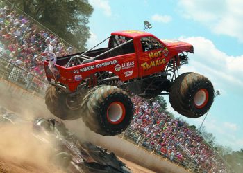 Get-Er-Done, the 1970s Ford truck out of Kewaunee, Wisconsin, is one of several monster trucks competing at the Extreme Monster Trucks Summer Nationals at the Grady County Fairgrounds this weekend. Photo provided.