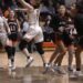 Senior Emma Nunley (2) scores on a layup against Apache earlier this month. She finished the game with 19 points. HUGH SCOTT JR. | SOUTHWEST CHRONICLE