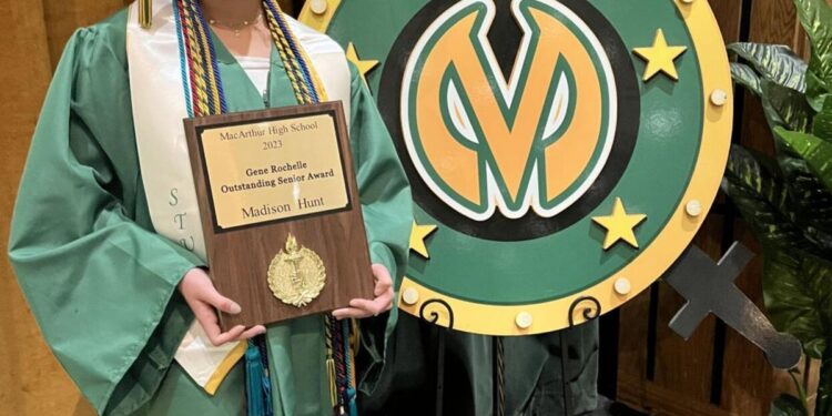 Madison Hunt named recipient of the Gene Rochelle Award at MHS
