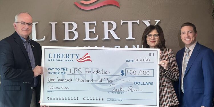 Liberty National Bank donates $100,000 to Lawton Public School Foundation