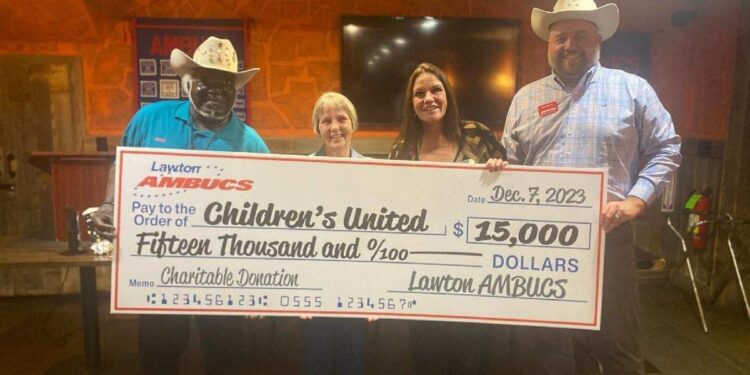 Lawton Chapter AMBUCS donate to Children United Playground