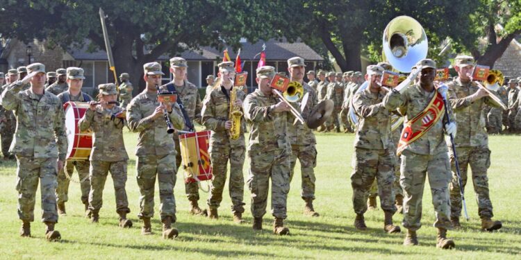 The 77th Army Band at Fort Sill is "marching on"
