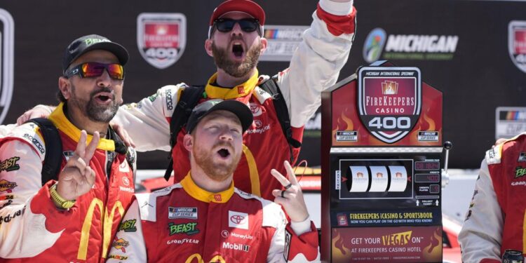 Tyler Reddick wins rain-delayed NASCAR Cup race at Michigan, his 2nd victory of 2024