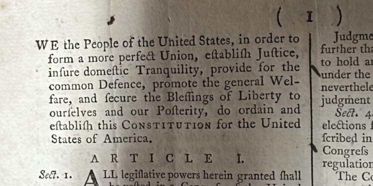 A rare copy of the US Constitution sells for $9 million at auction
