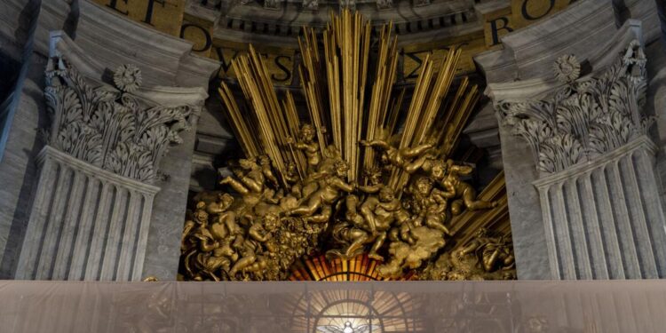 Restorers complete work on the canopy covering St. Peter's main altar ahead of the 2025 Jubilee