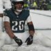Barkley goes wild in snow as Eagles top Rams