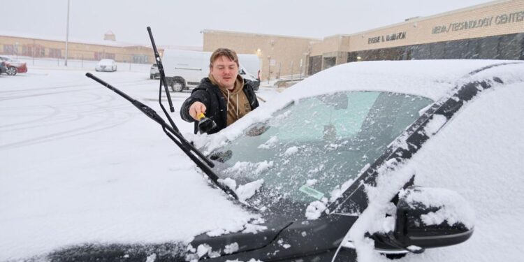 First snow sticks landing in Lawton