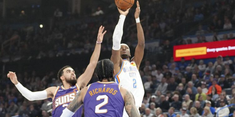 OKC's Gilgeous-Alexander joins elite list of players to score 50-plus at least 3 times in 7 games