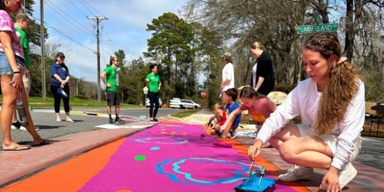 Initiative would create brightly-colored crosswalks to increase youth safety