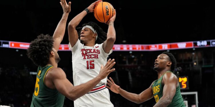 JT Toppin leads No. 9 Texas Tech past Baylor 76-74 in Big 12 Tournament