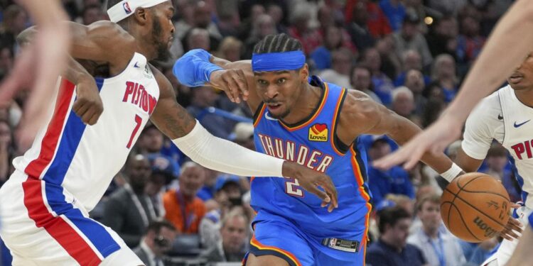 SGA scores 33 as Thunder top Pistons 119-103, for 11th straight win